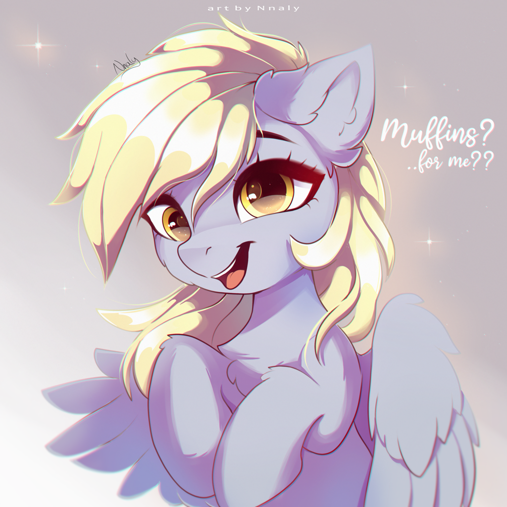 Derpy saying 'Muffins? For me?'